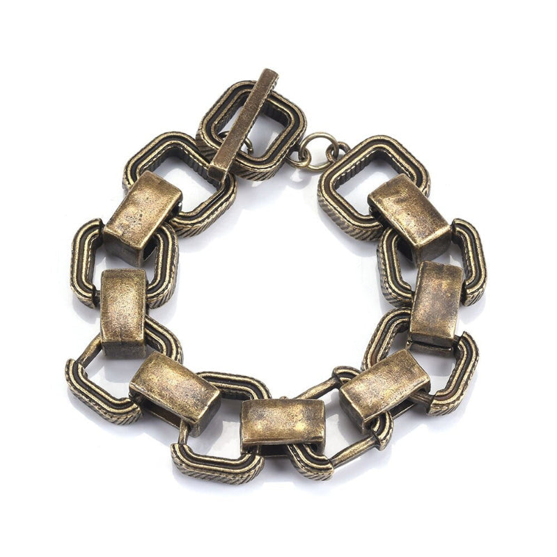 Übergroße Vintage-Armbänder aus mehrfarbigen geometrischen Erdsteinen
