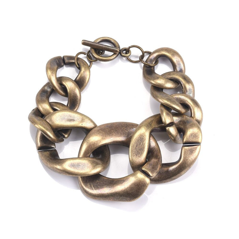 Übergroße Vintage-Armbänder aus mehrfarbigen geometrischen Erdsteinen