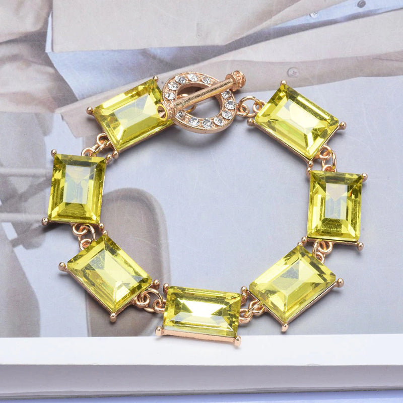 Übergroße Vintage-Armbänder aus mehrfarbigen geometrischen Erdsteinen