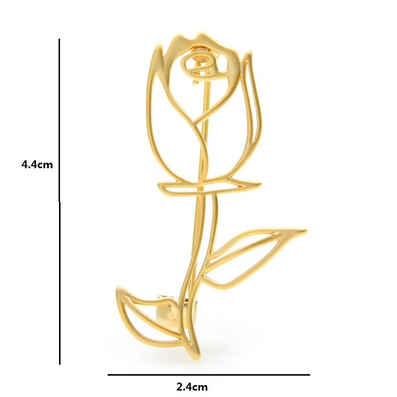 Leidenschaftliche, ausgehöhlte Rosenblüten-Brosche