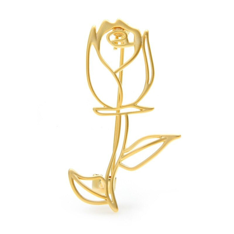 Leidenschaftliche, ausgehöhlte Rosenblüten-Brosche