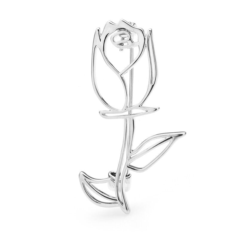 Leidenschaftliche, ausgehöhlte Rosenblüten-Brosche