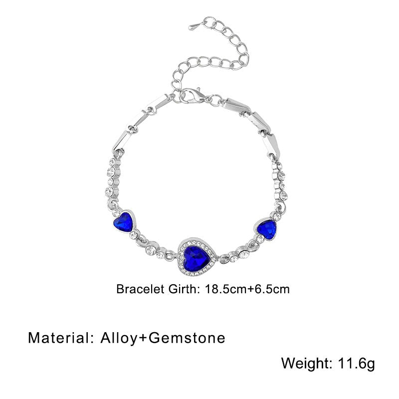 Leidenschaftliche Armreifen mit Herz-Strass in Ozeanblau