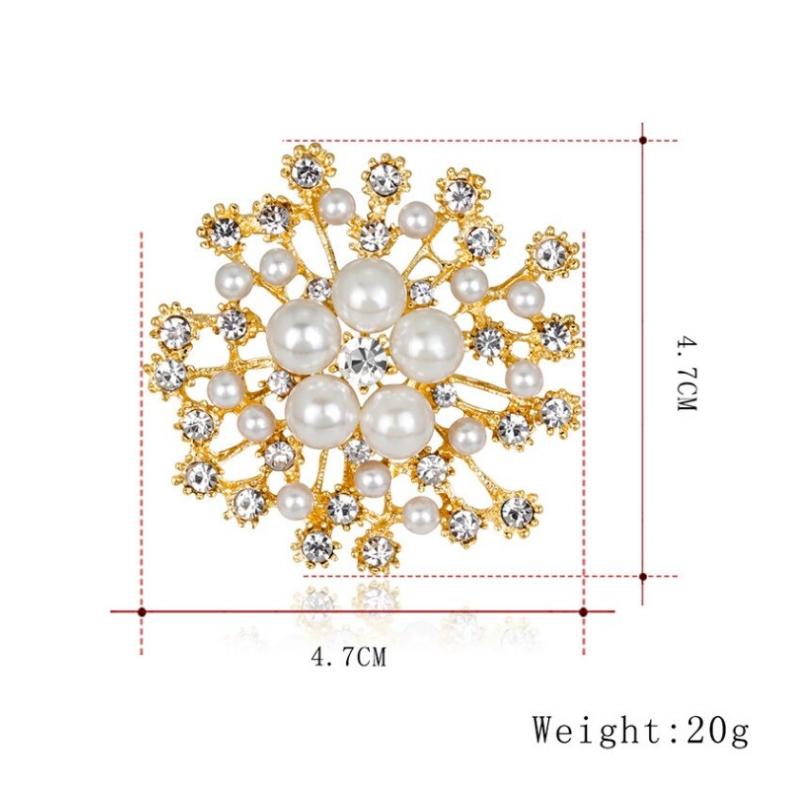 Perlenblumen-Strassbrosche