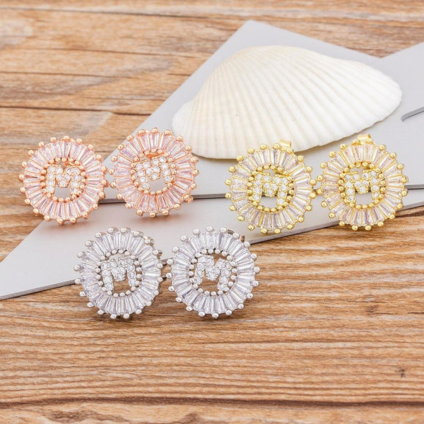 Personalisierte A-Z Buchstaben Initialen Strass Ohrringe