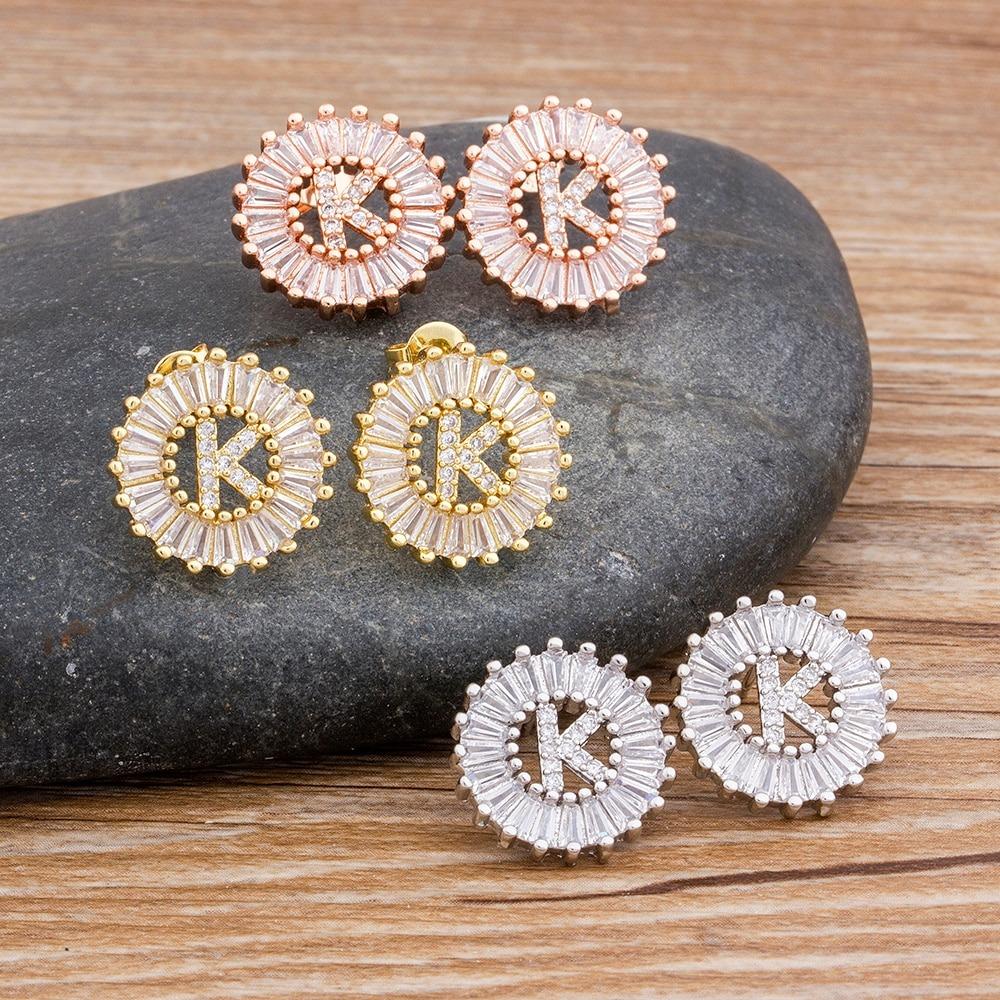 Personalisierte A-Z Buchstaben Initialen Strass Ohrringe