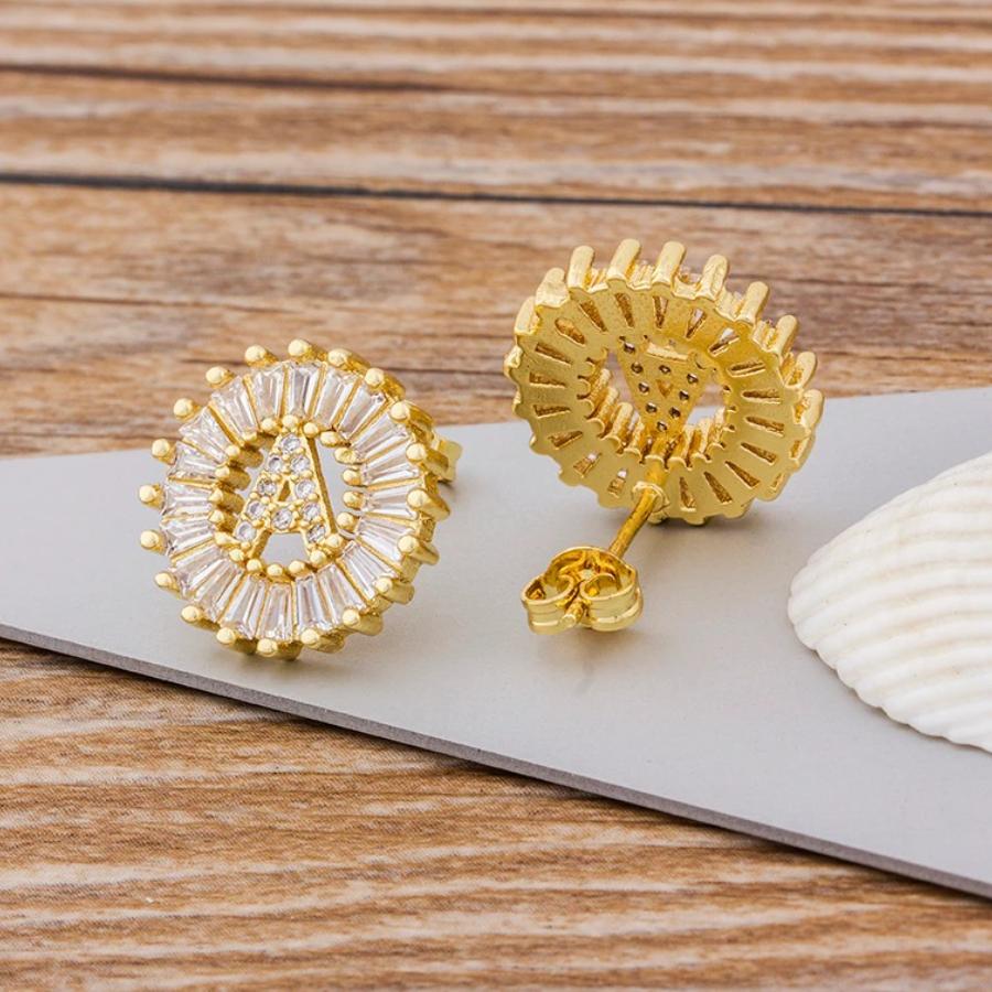 Personalisierte A-Z Buchstaben Initialen Strass Ohrringe