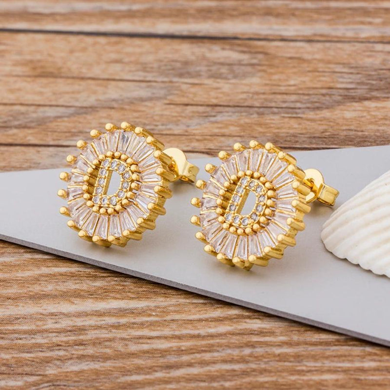 Personalisierte A-Z Buchstaben Initialen Strass Ohrringe