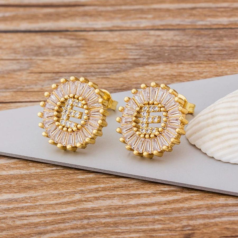 Personalisierte A-Z Buchstaben Initialen Strass Ohrringe