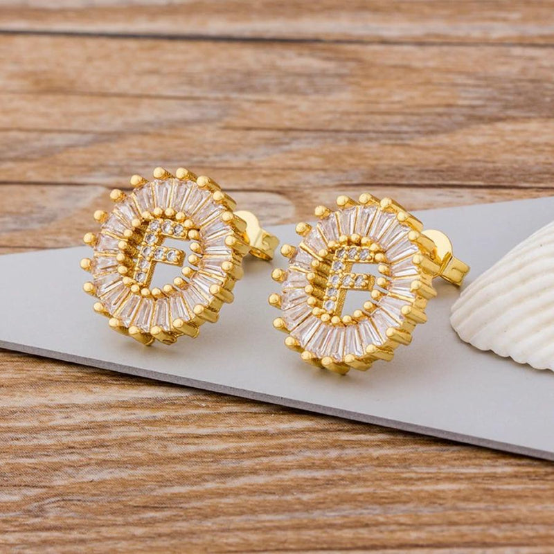 Personalisierte A-Z Buchstaben Initialen Strass Ohrringe