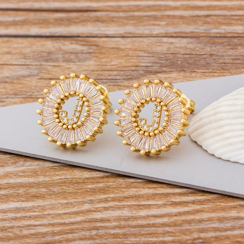 Personalisierte A-Z Buchstaben Initialen Strass Ohrringe