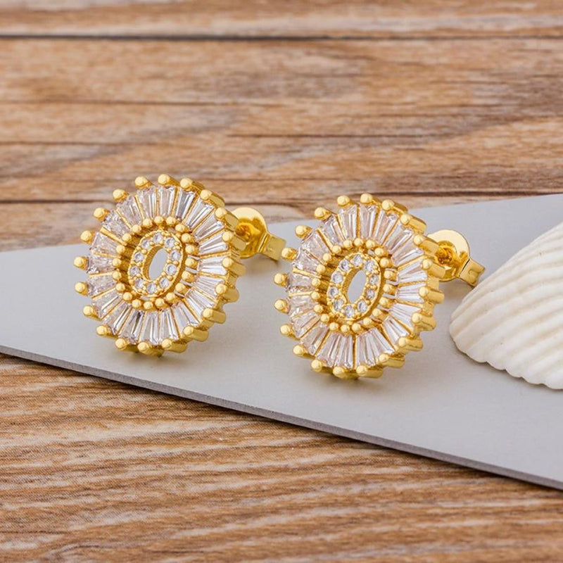 Personalisierte A-Z Buchstaben Initialen Strass Ohrringe