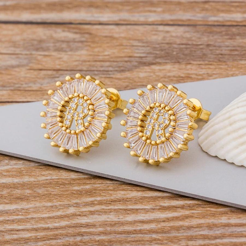 Personalisierte A-Z Buchstaben Initialen Strass Ohrringe