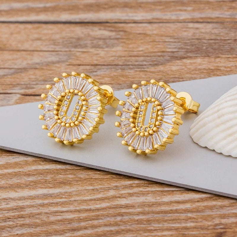 Personalisierte A-Z Buchstaben Initialen Strass Ohrringe