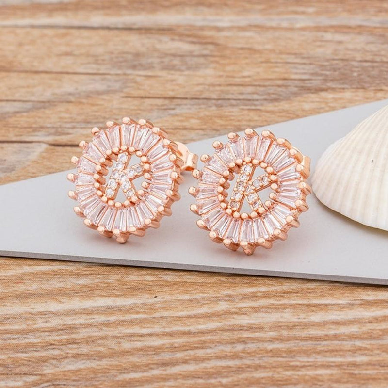 Personalisierte A-Z Buchstaben Initialen Strass Ohrringe