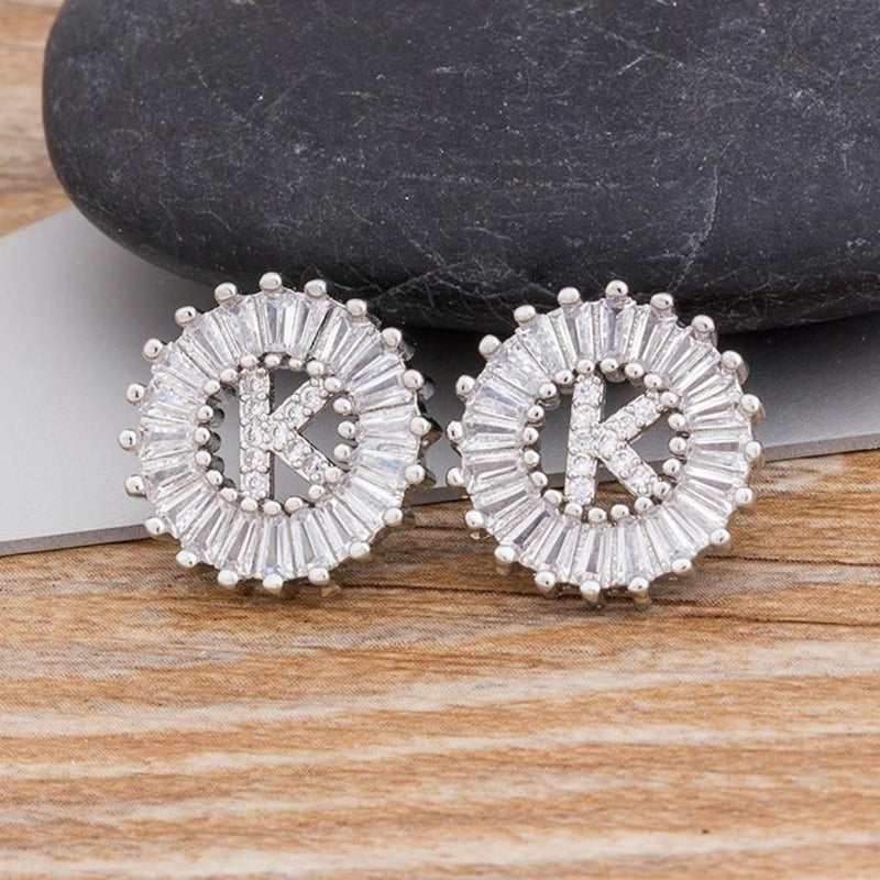 Personalisierte A-Z Buchstaben Initialen Strass Ohrringe