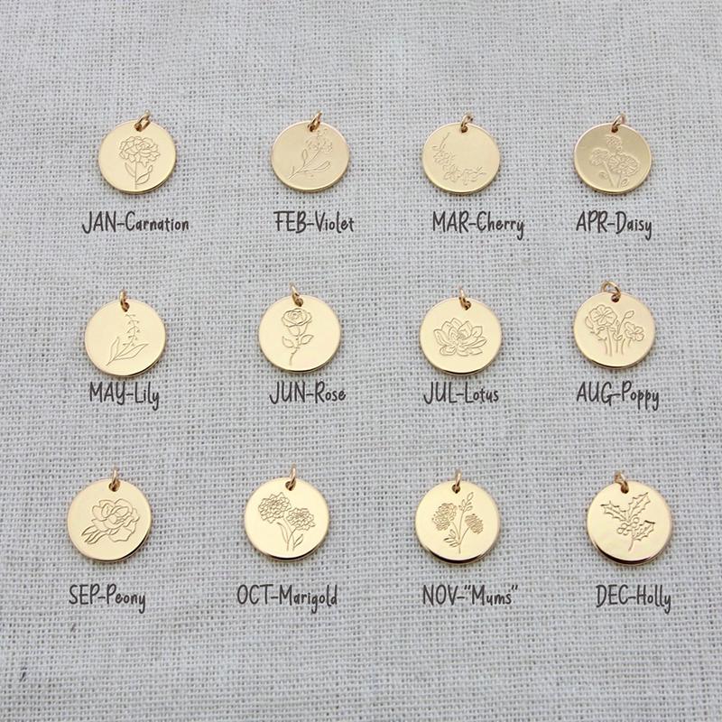 Personalisierte Geburtsblumen-Halskette