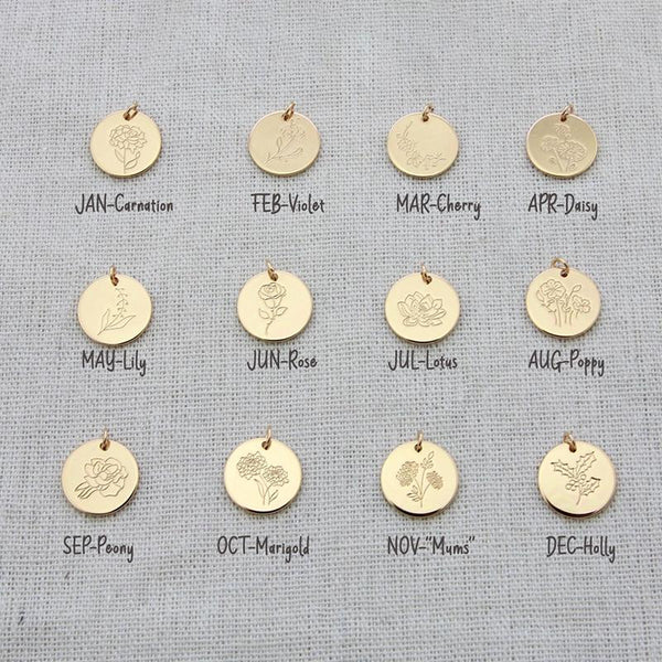 Personalisierte Geburtsblumen-Halskette