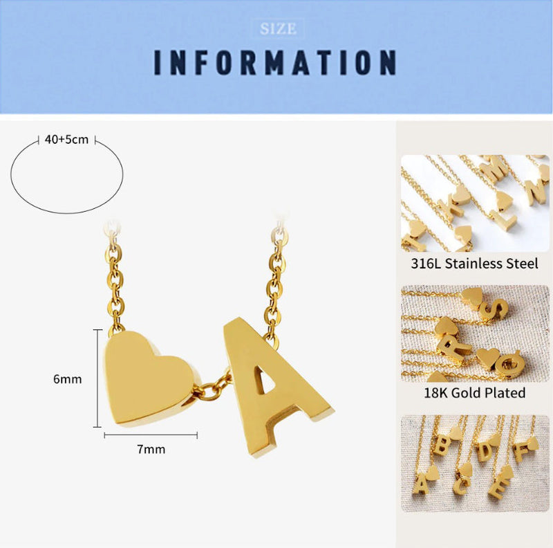 Personalisierte, zierliche Halsketten mit Herzanhänger