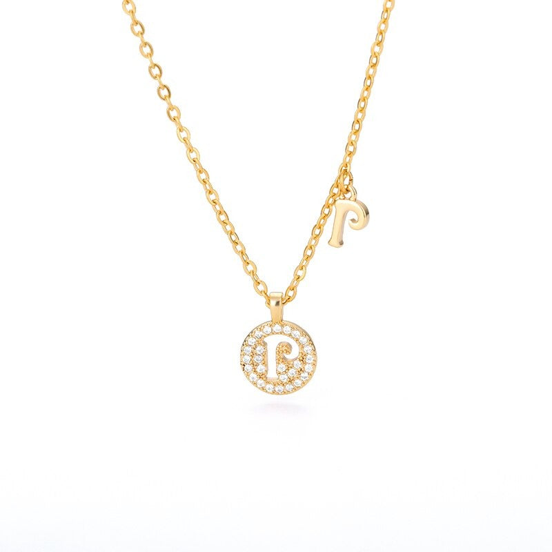 Personalisierte zierliche Halsketten mit Buchstabenanhänger aus Zirkonia