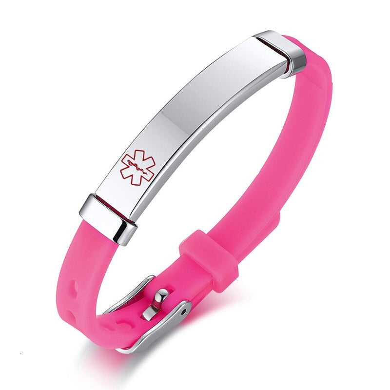 Personalisierte Notfall-ID-Armbänder für Kinder mit medizinischem Logo