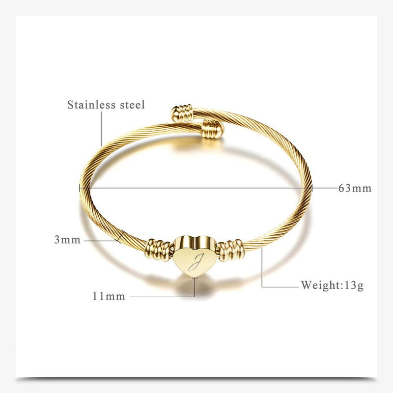 Personalisierter Herzanhänger mit Anfangsbuchstaben-Armreif