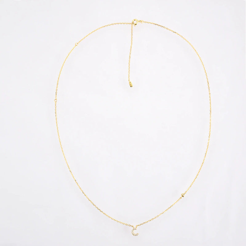 Personalisierte Halsketten mit Mini-Zirkon-Anfangsbuchstaben-Anhänger von A-Z