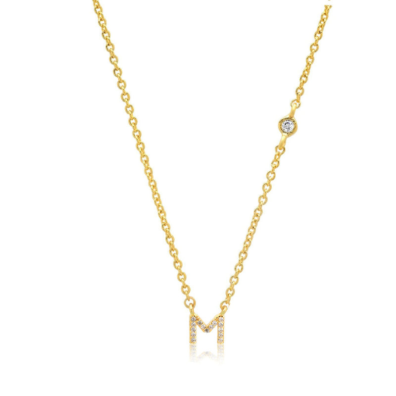 Personalisierte Halsketten mit Mini-Zirkon-Anfangsbuchstaben-Anhänger von A-Z