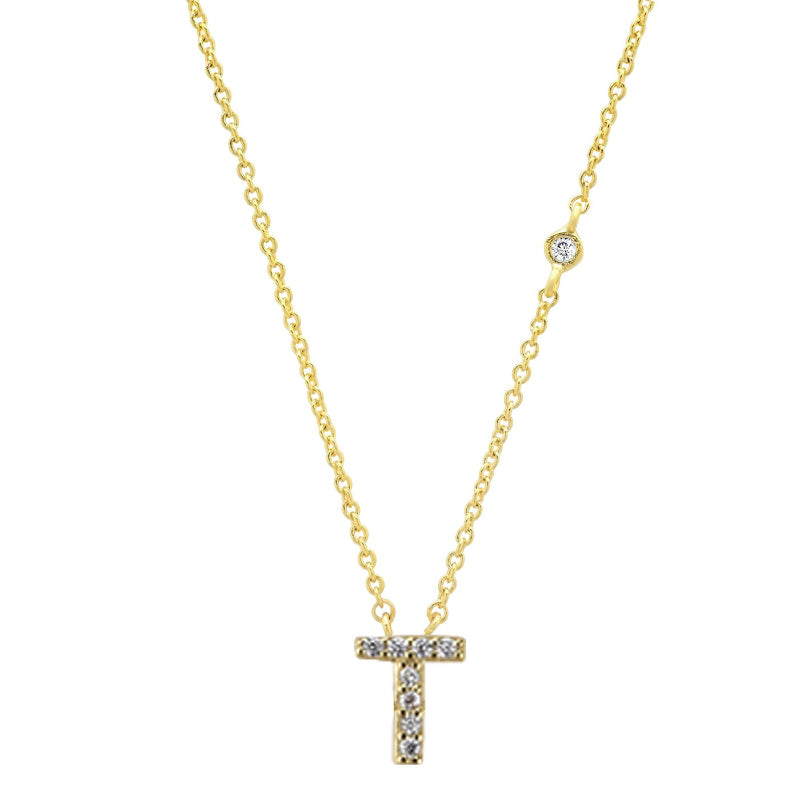 Personalisierte Halsketten mit Mini-Zirkon-Anfangsbuchstaben-Anhänger von A-Z