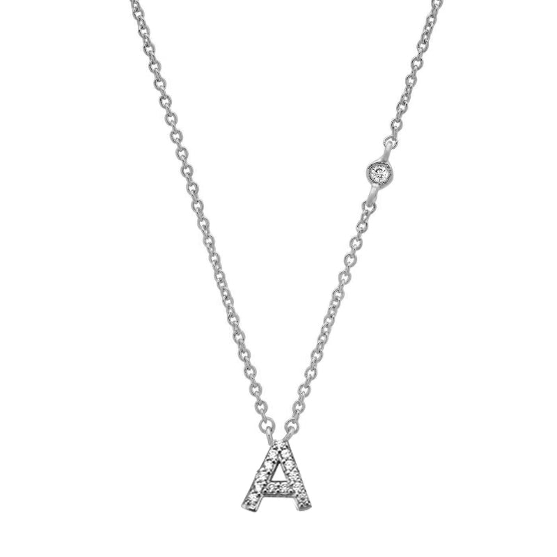 Personalisierte Halsketten mit Mini-Zirkon-Anfangsbuchstaben-Anhänger von A-Z