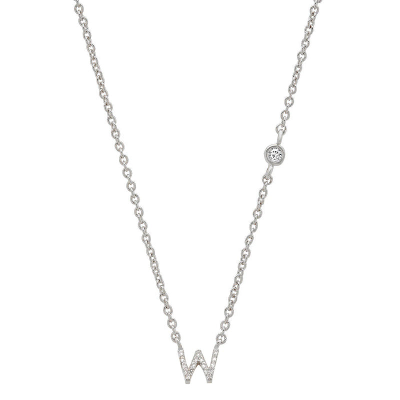 Personalisierte Halsketten mit Mini-Zirkon-Anfangsbuchstaben-Anhänger von A-Z