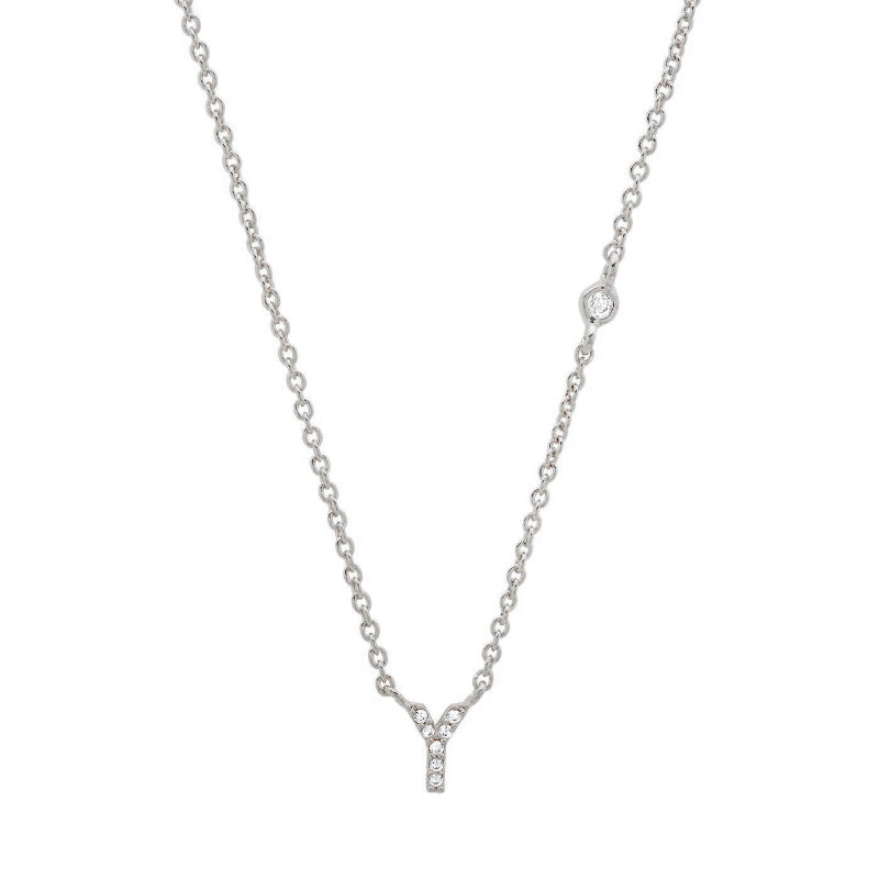 Personalisierte Halsketten mit Mini-Zirkon-Anfangsbuchstaben-Anhänger von A-Z
