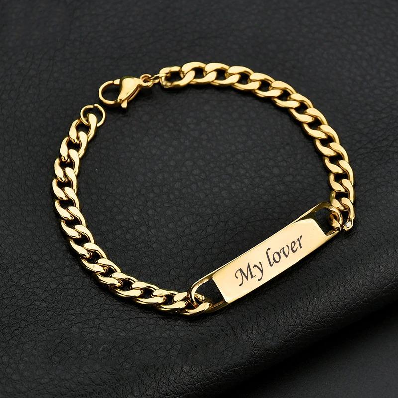 Personalisiertes Namensarmband mit großer Kette für Männer und Frauen