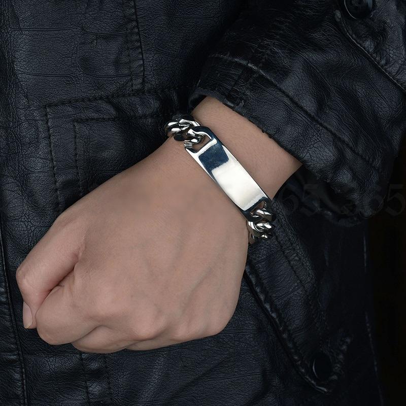 Personalisiertes Namensarmband mit großer Kette für Männer und Frauen