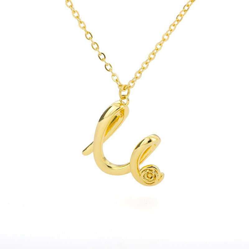 Personalisierte Halsketten mit Anhänger im Rosenblütenstil mit Anfangsbuchstaben A-Z