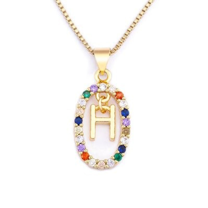 Personalisierte funkelnde bunte Zirkonia-Anhänger mit Anfangsbuchstaben