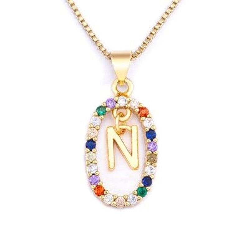 Personalisierte funkelnde bunte Zirkonia-Anhänger mit Anfangsbuchstaben