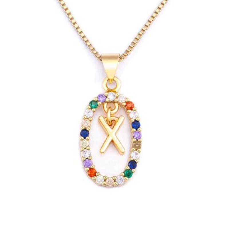 Personalisierte funkelnde bunte Zirkonia-Anhänger mit Anfangsbuchstaben