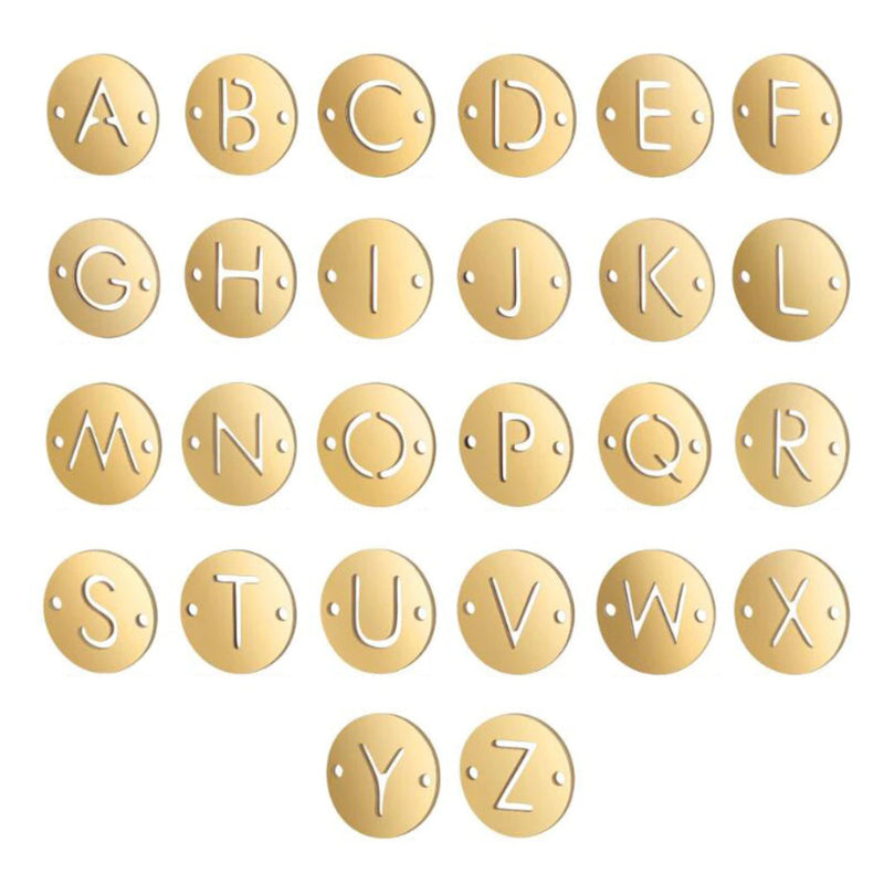 Personalisierte Charm-Perlen-Armbänder mit Anfangsbuchstaben aus Edelstahl V2