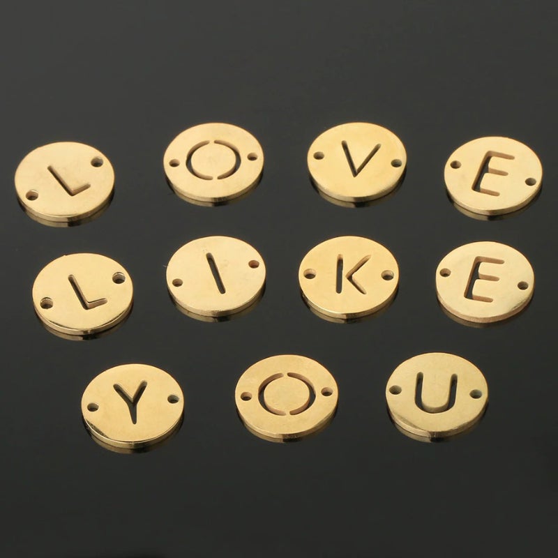 Personalisierte Charm-Armbänder mit Anfangsbuchstaben aus Edelstahl V3