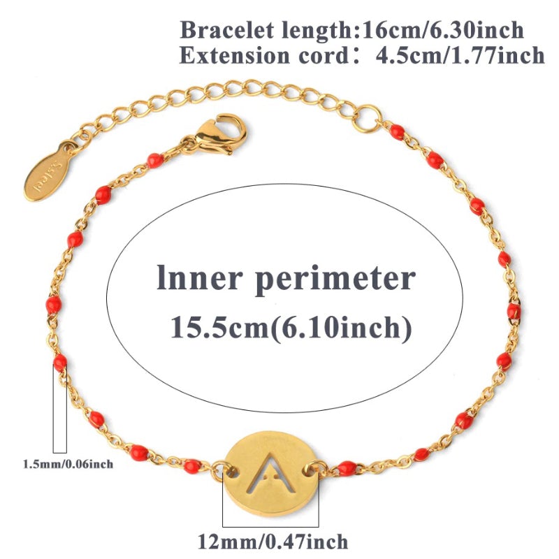 Personalisierte Charm-Armbänder mit Anfangsbuchstaben aus Edelstahl V3