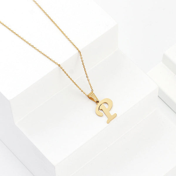 Personalisierte Halsketten mit dickem, kursivem Anfangsbuchstaben-Anhänger