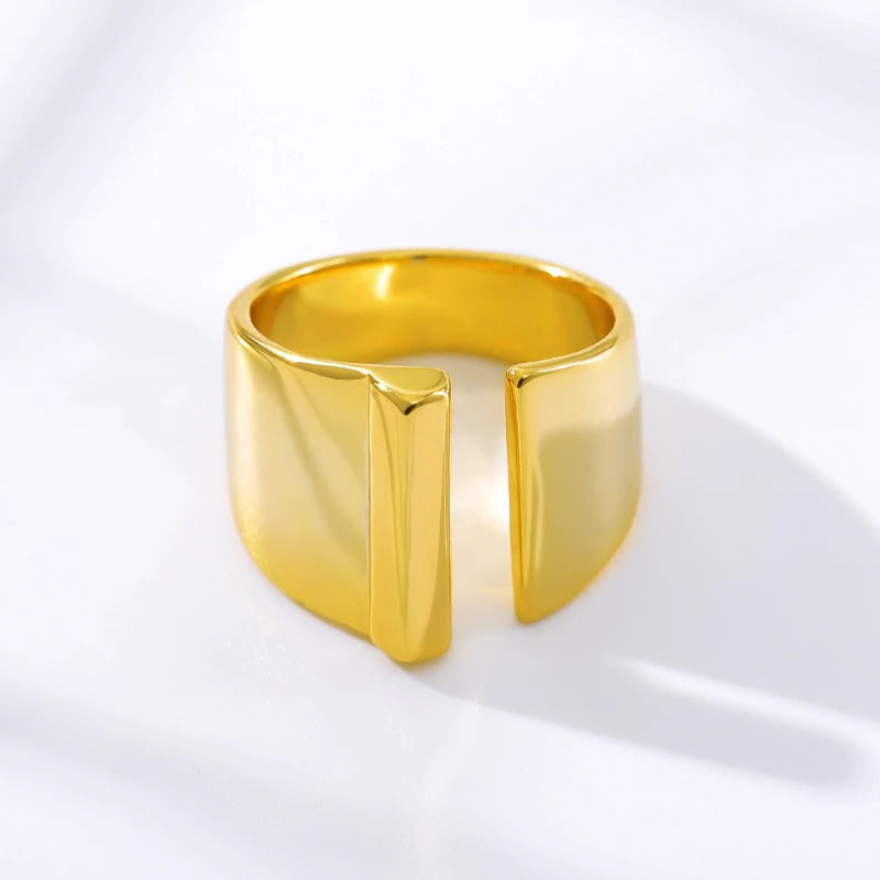 Personalisierte dicke und hohle verstellbare Ringe mit Anfangsbuchstaben A-Z