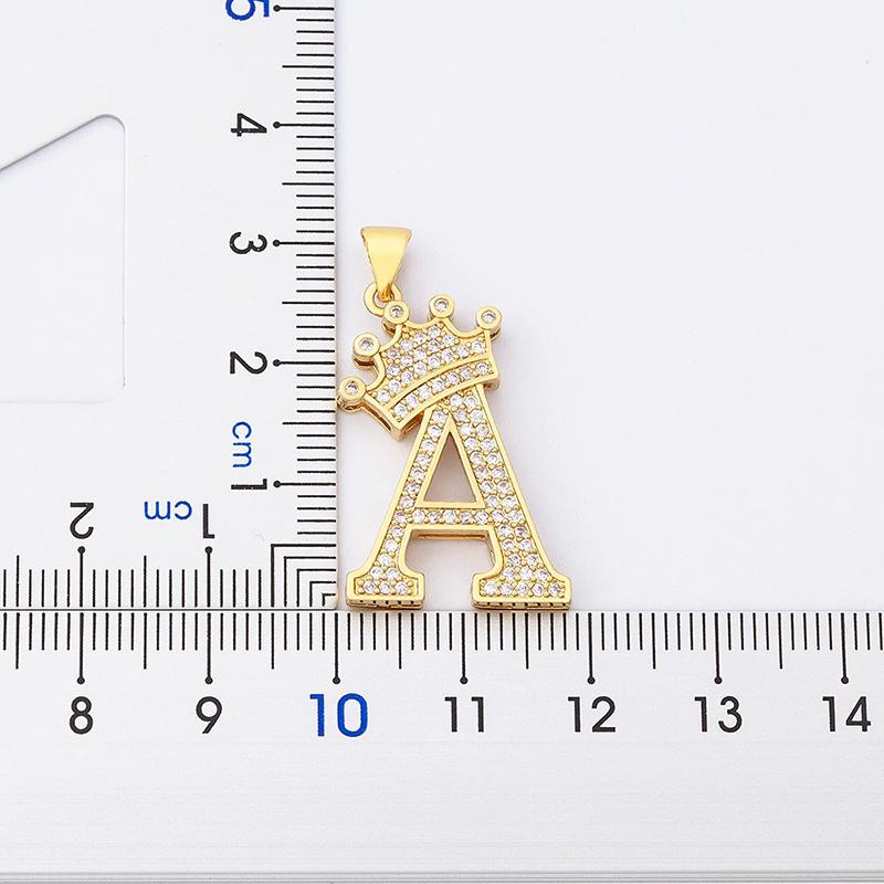 Personalisierte Zirkonia-Krone, Anfangsbuchstaben-Halskette von A-Z