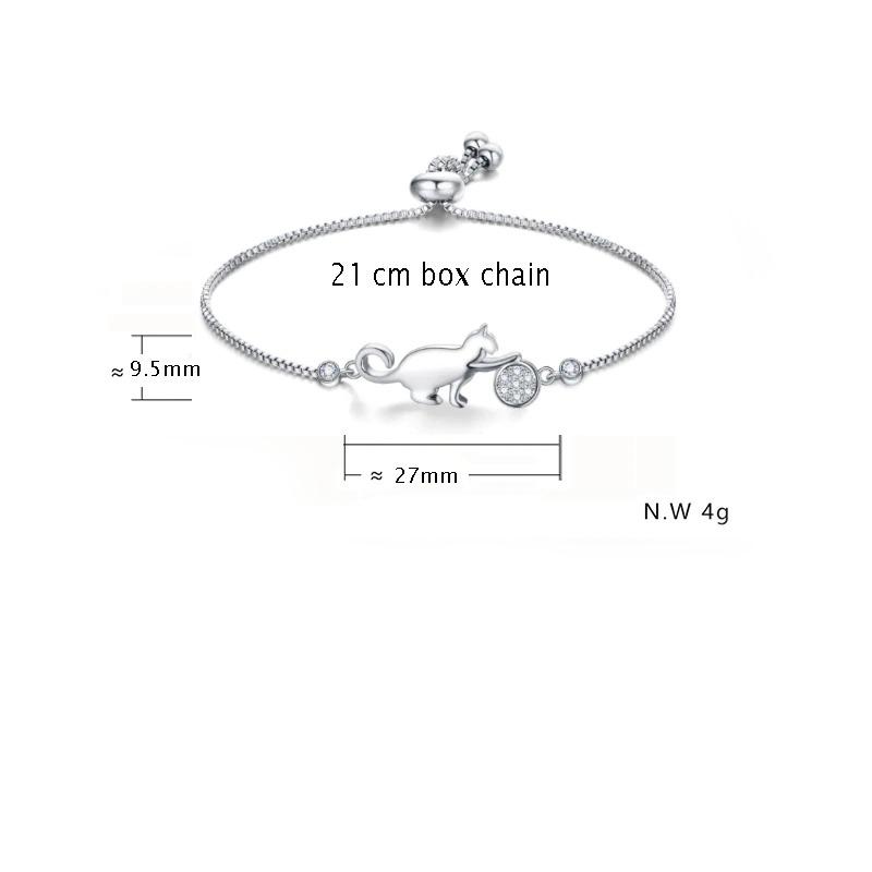 Verspieltes Kitty Charm Armband mit Strass