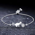 Verspieltes Kitty Charm Armband mit Strass