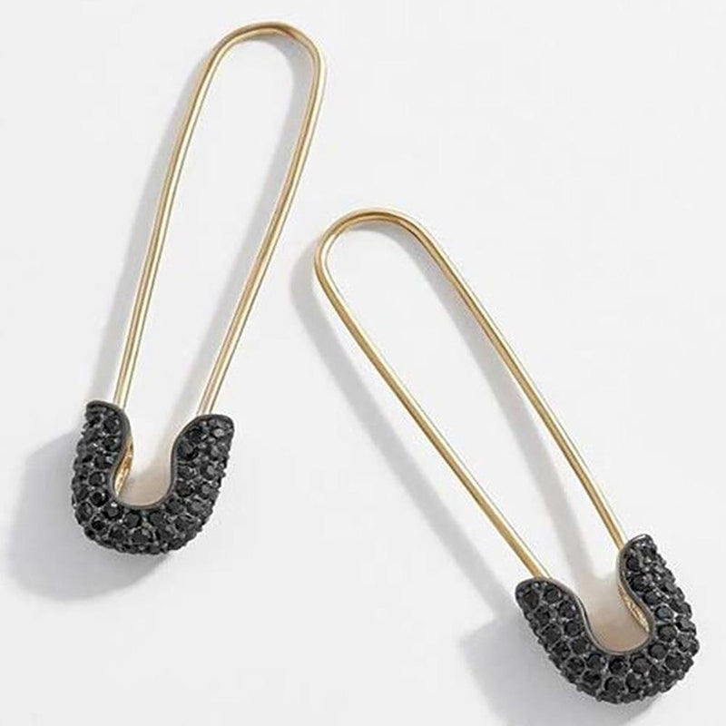 Punk Kristalle Sicherheitsnadel Ohrstecker Set