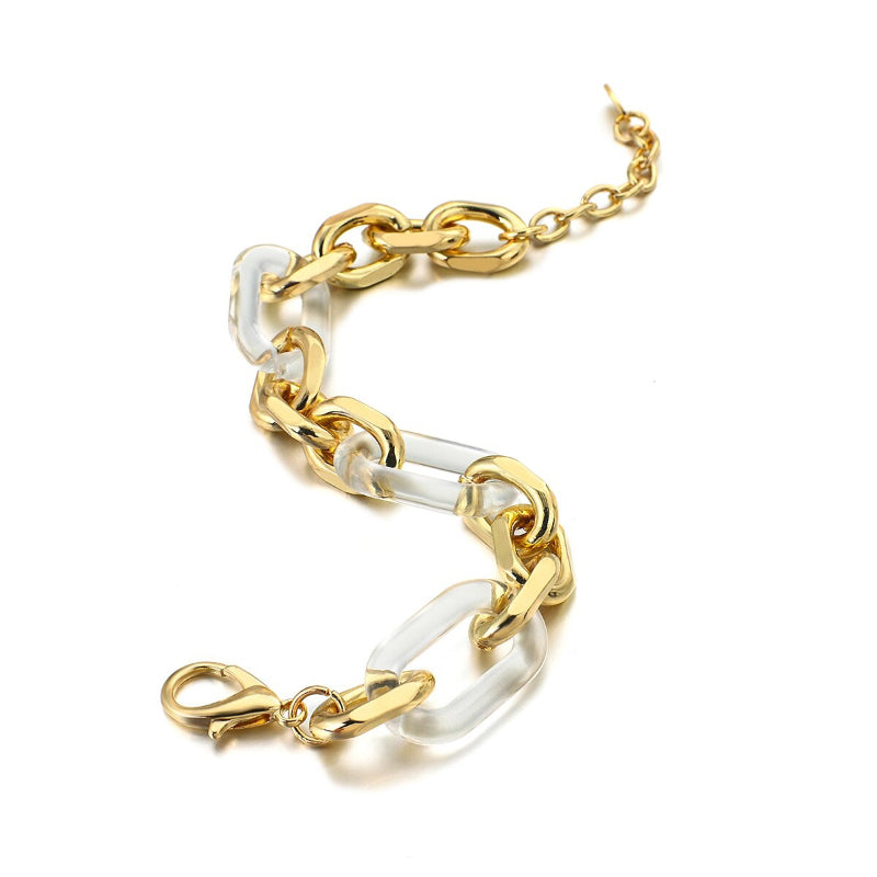 Punk-Mode klare und klobige Acryl-Ketten-Statement-Armbänder