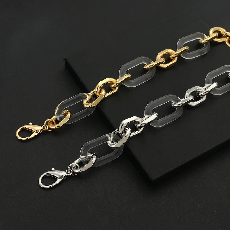 Punk-Mode klare und klobige Acryl-Ketten-Statement-Armbänder