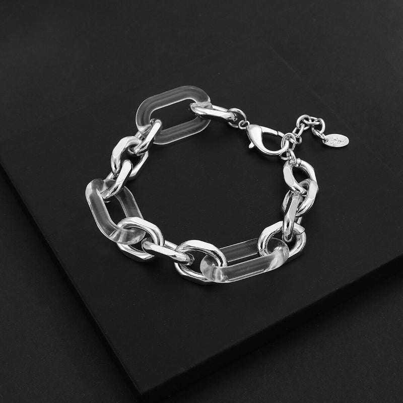 Punk-Mode klare und klobige Acryl-Ketten-Statement-Armbänder